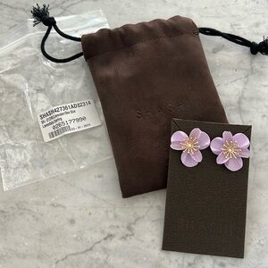 NIB SHASHI Lavender Bloom Flower Earrings